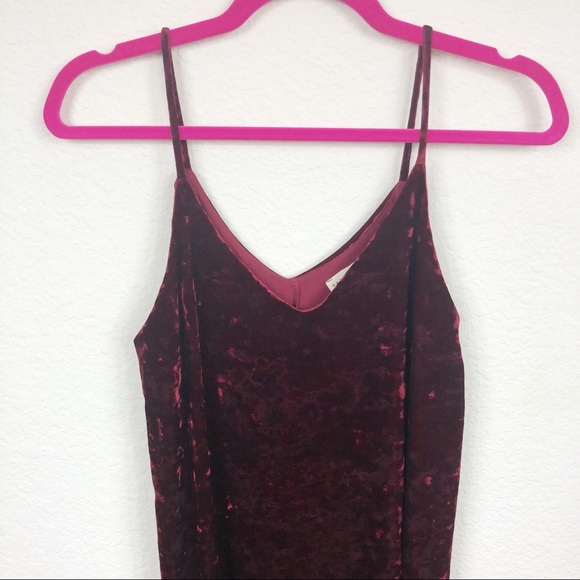 Anthropologie Wasabi + Mint Red Velvet Tank Dress - Picture 3 of 8